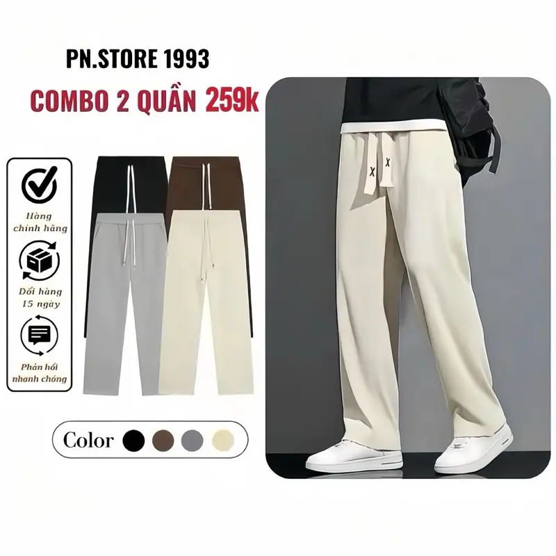 [ COMBO 2 QUẦN NỈ ] DÁNG SUÔNG unisex ’nam nữ’ PNSTORE Nhung  Menswear Pants QD04