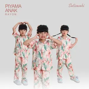 PIYAMA ANAK BAHAN RAYON SYAHIRA SERIES vol2 Motif Bunga Warna Cerah Nyaman Untuk Anak