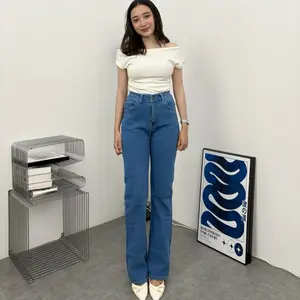 Celana Jeans Wanita Highwaist Cutbray Strecht Panjang Cewek Denim Model Celana Jeans Cutbray Wanita Strecht Panjang Cocok Untuk Gaya Modis Dan Nyaman