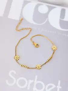 Gelang Kaki Daisy Aksesori Fesyen Emas Gelang Kaki Daisy Lapis Emas Baja Tahan Karat gelang  kaki gelang  kaki Gold Stainless Rantai