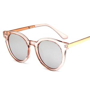 FS Cute Sunglasses Round Frame UV Shades Kaca Mata Viral Korea Look Aesthetic Summer Beach Must-Have Cermin Mata Hitam