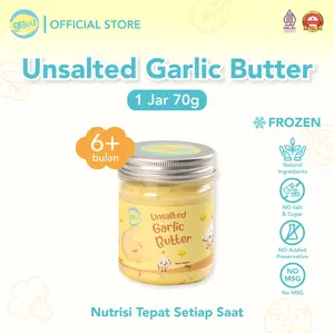 Grouu - Bumbu Masakan MPASI Bayi Unsalted Garlic Butter (Mentega Tawar, Margarin, Bawang Putih, Daun Parsley, Bahan Masak) - Alami, Baby Food, No MSG