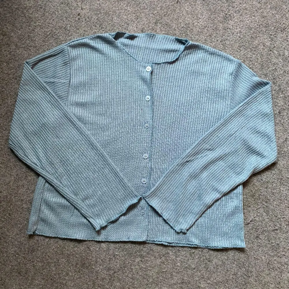 Cardigan Waffer Dan Rib Korean Style Crop Top Wanita Lengan Panjang | Cardigan polos Wanita | Cardigan Atasan Wanita Cantik Dan Tebal Dan Premium