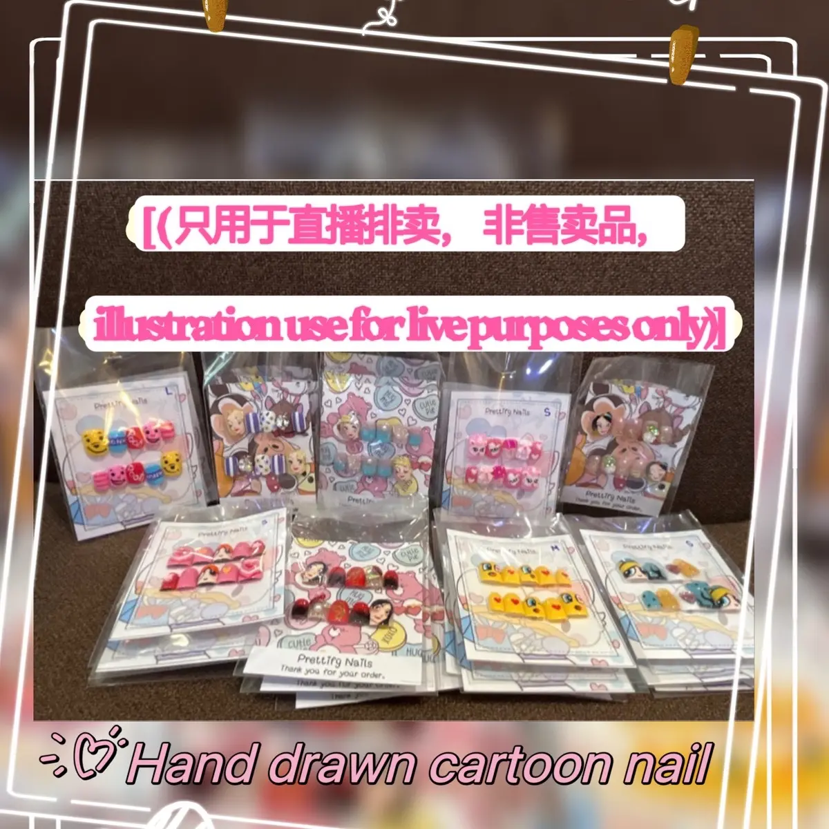 Prettify design hand drawn cartoons press nails link payments
