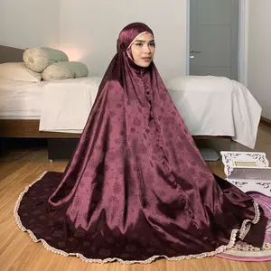 Mukena Gold Harian Armaniya Silk 2 in 1 Motif Cantik Senada Renda Kecil