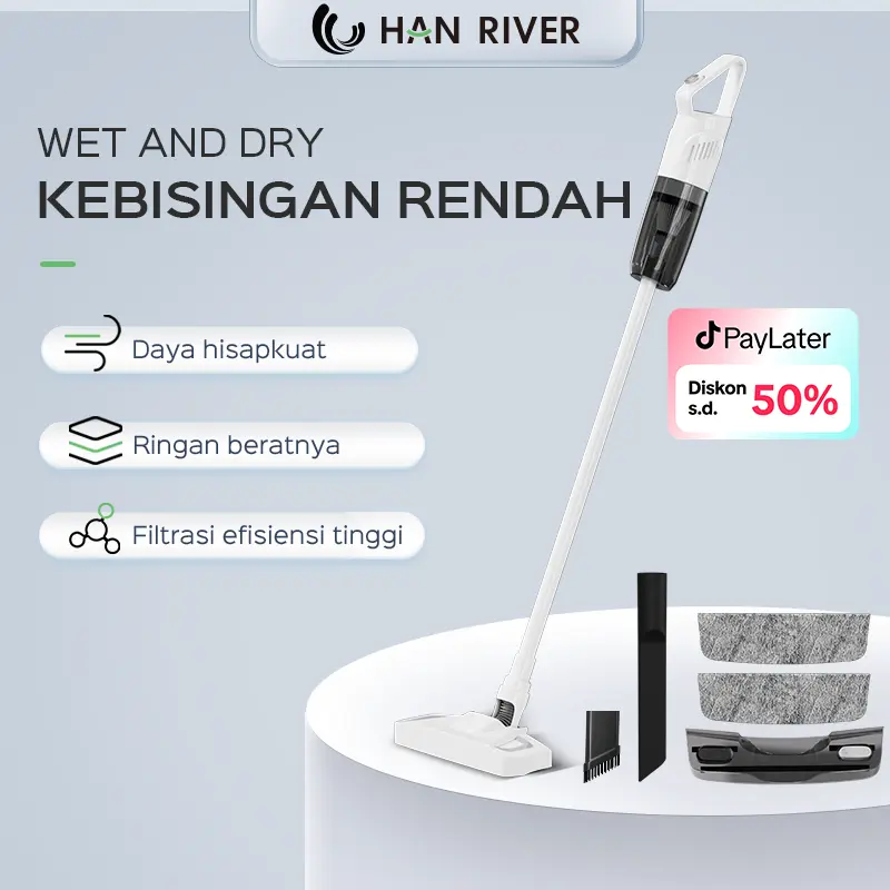 （COD）HAN RIVER Vacuum Cleaner Portabel Hisap Dan Mengepel 2 In 1 Anpa Kabel Genggam Penyedot Debu