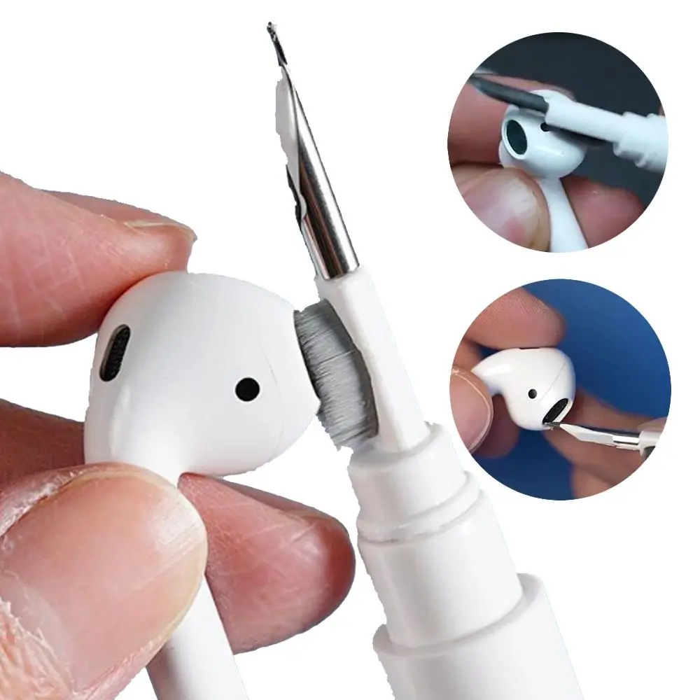 Earbuds Cleaning Brush Durable Earbuds Case Cleaner Kit Headset Box Clean Brush Tool Accessories Bluetooth Digital Earplug Metal Sponge Microphone Mobile Tablet Portable