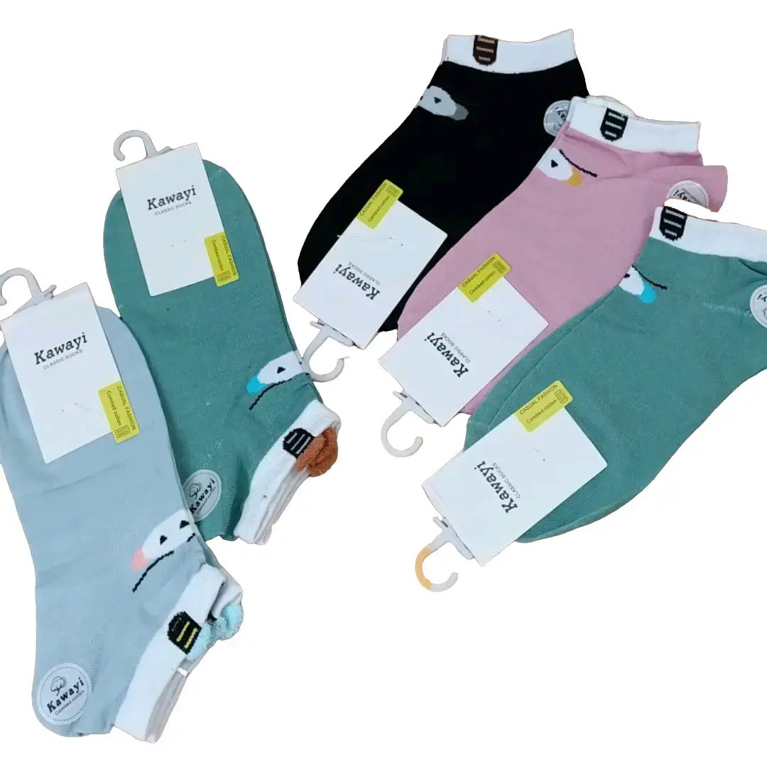 6 Pasang Kaos Kaki Ladies Pendek Semata Cute Motif Korea Remaja Dewasa Cewek | Kaus Kaki Pendek Untuk Wanita lucu ada kupingnya Katun Lembut Nyaman