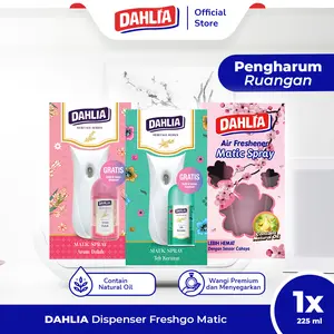 DAHLIA Automatic Air Freshener Dispenser + Free Refill 225ml (Random) – Pengharum Ruangan Otomatis, Praktis & Tahan Lama