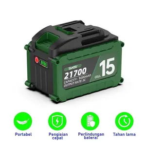 TANZU 21V baterai 21700, daya tinggi dan masa pakai baterai, lebih kuat dari 18650, kompatibel dengan kunci pas benturan, bor listrik, dan mesin lainnya