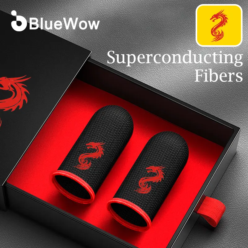 BlueWow - Tay áo ngón tay rồng chơi game, dành cho PUBG , đầu ngón tay thoáng khí, chống thấm mồ hôi, chống trượt,  găng tay trò chơi di động