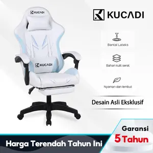 KUCADI Kursi Gaming Putih / Desain Asli Gaming Chair / Kursi Gamers / Kursi Gamer / Kursui Putar / Kursi Game / Kursi Hidrolik/Kursi Kantor [ Garansi lima tahun ]