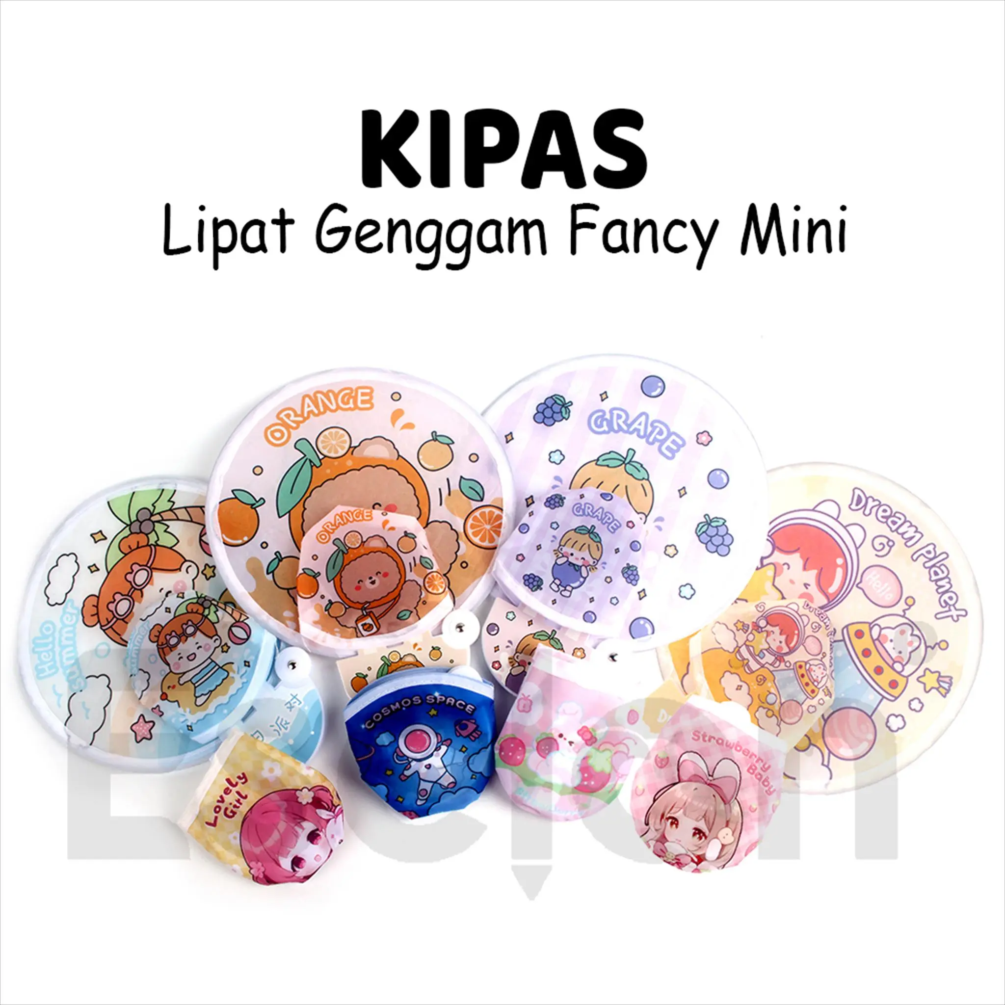 Kipas Tangan Lipat Karakter Lucu /Kipas Lipat Mini Portable Traveling