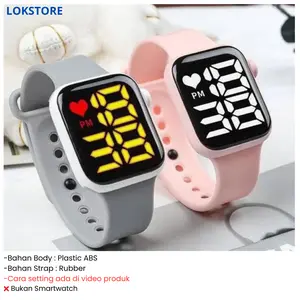 Jam Tangan Wanita Pria Fashion LED Digital Rubber Electronic Couple Anak Remaja Premium JF073