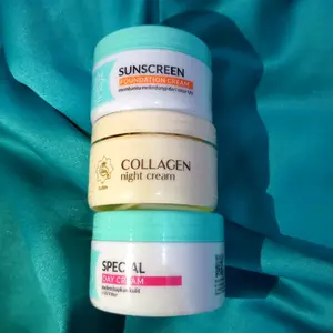 (Get Pouch) 3 Paket / Viva Special Day Cream Pagi + Viva Sunscreen + Viva Collagen Night Cream Malam / 3 Produk Viva Paket Skincare / Viva Pelembap Cream Pencerah Wajah