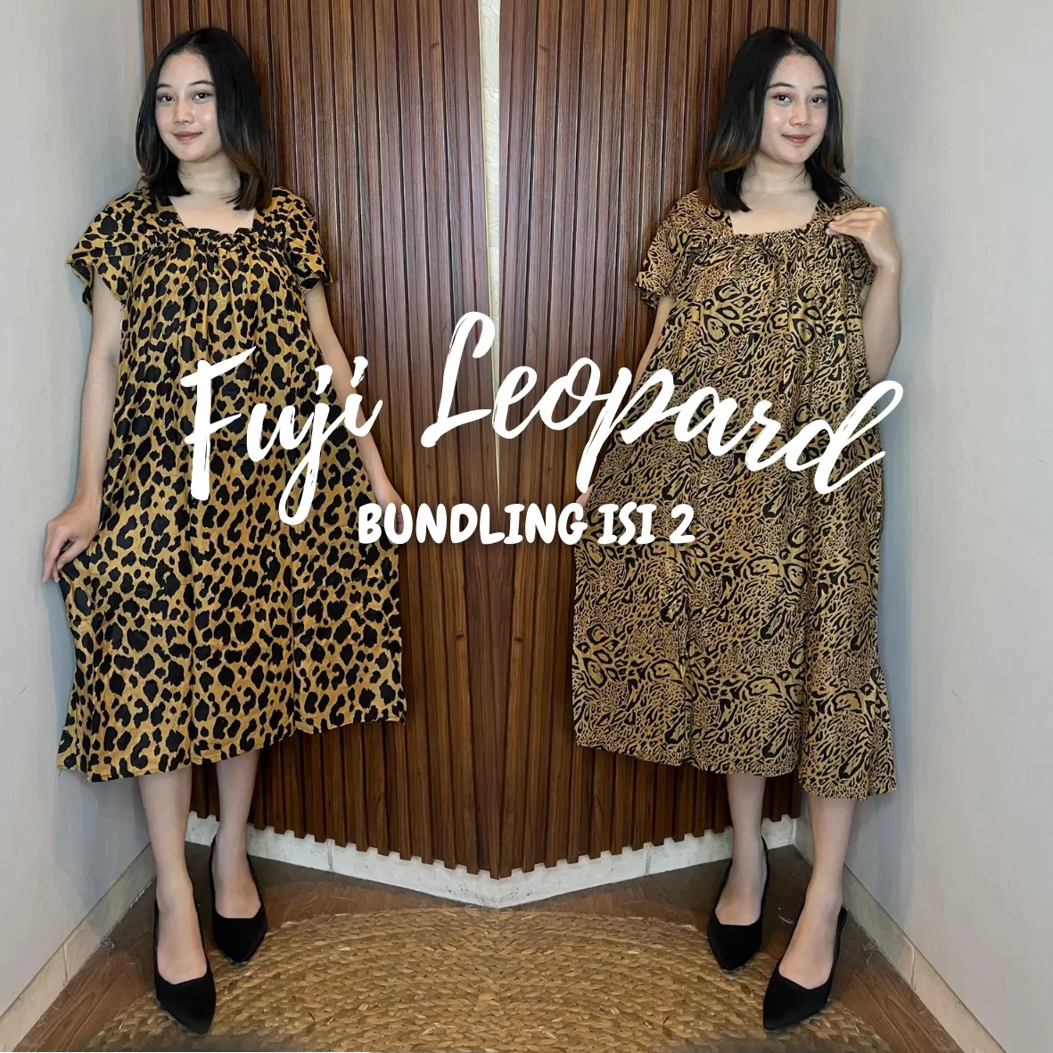 PAKET USAHA ISI 2 DASTER TERBARU 2024 FUJI LEOPARD RAYON PREMIUM KARET WANITA Motif Cantik Lembut Nyaman Simple Dress Mewah  Busui Panjang Tidur
