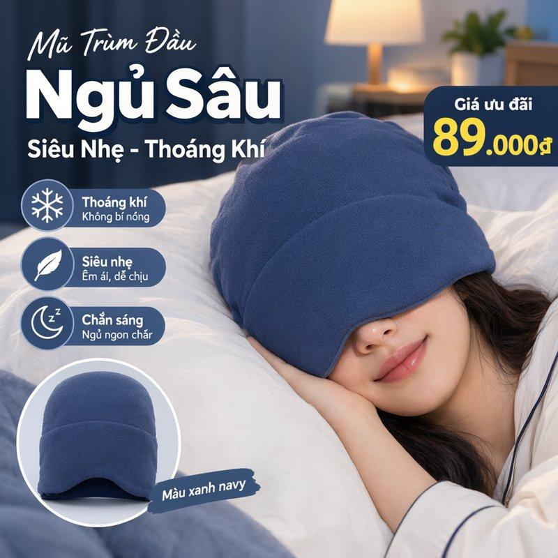 Mặt Nạ Ngủ 2in1 Ap Lực Nhẹ Mũ Ngủ Sâu Siêu Trọng Thoáng Khí Vải Lụa Mát Che Ánh Sáng Hoàn Toàn Chống Gió Điều Hòa Nam Nữ Phù Hợp Đi Làm Học Sinh Mẹ Sau Sinh Ngủ Trưa Văn Phòng Kích Thước 26 × 10 × 4 Cm