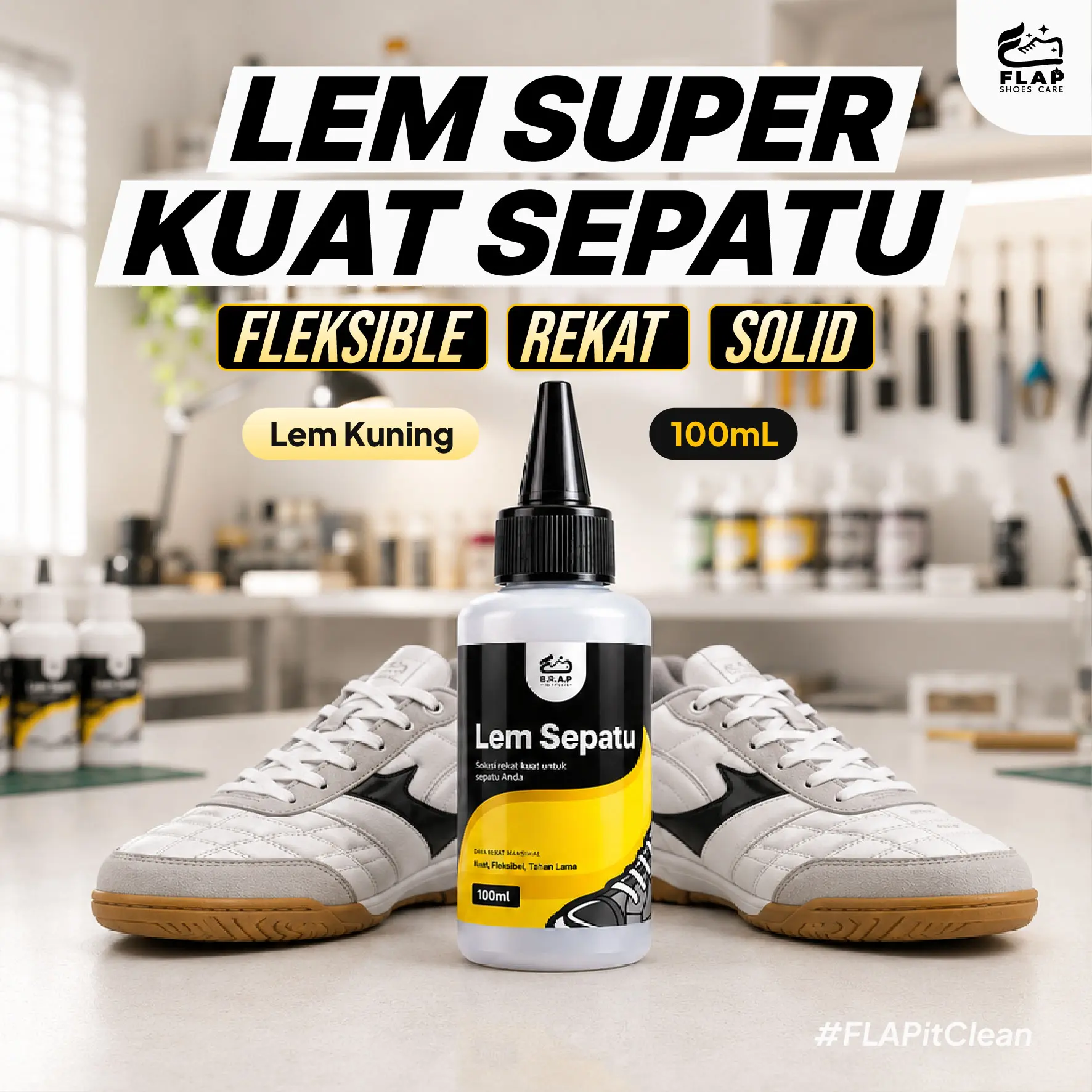 Flap Shoes Care - Shoe Glue - Lem Sepatu Super Kuat Original - Lem Sepatu Cleaner Canvas