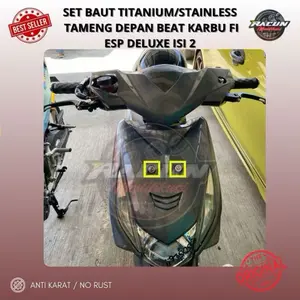 Baut tameng depan beat scoopy led old ( isi 2 ) probolt stainless 2 kunci / titanium baut dasi plat depan mio nouvo supra dll