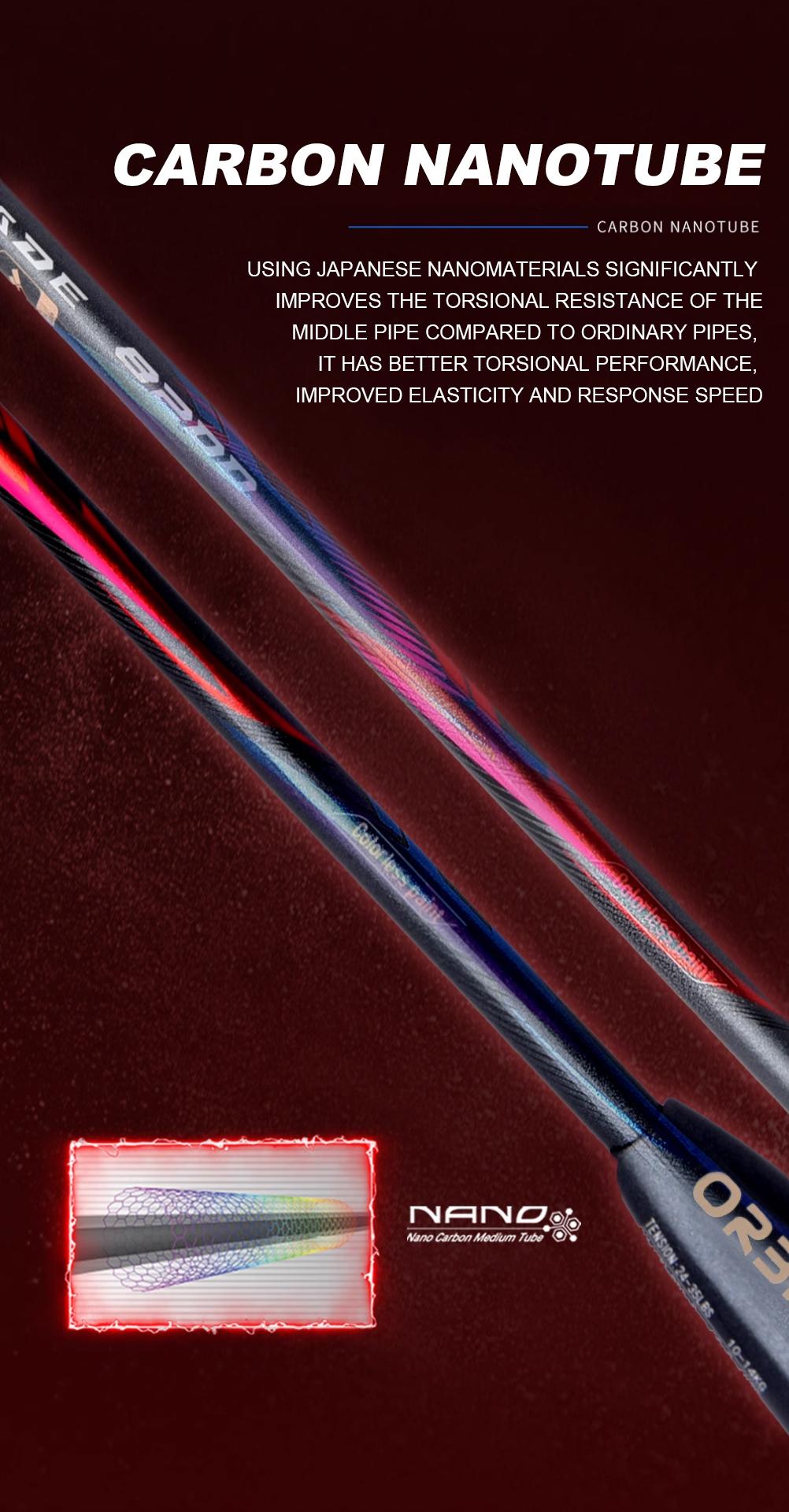 ORBITAL BLADE RAKET BADMINTON FULL CARBON MAX:35LBS 4U (82±2g) Tipe Menyerang Balance 295±3MM