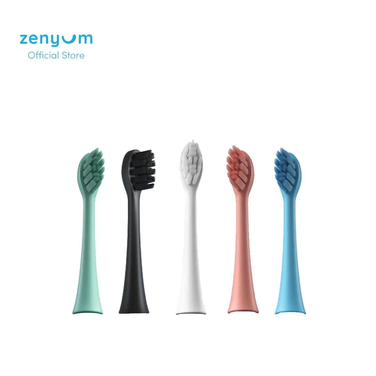 Zenyum Sonic Electric Toothbrush Black Refill Brush Heads - Pack of 3 (Black/ White/ Pink/ Blue/ Green)