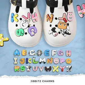 Jibbitz Huruf Alphabet A–Z Tema Hewan Lucu DIY Charms Original Style Aksesoris Sandal Anak dan  Dewasa D-001