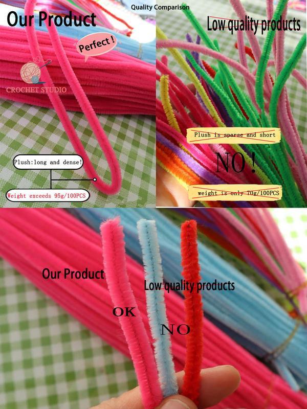100pcs Colorful Fuzzy Wires Twisted Sticks Perfect for Diy Craft Art Flower Material Soft and Warm