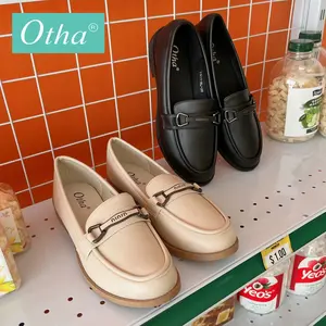 Otha by Laviola H911 OLF - Sepatu Loafers Docmart Flat Black dan BeigeWanita Shoes