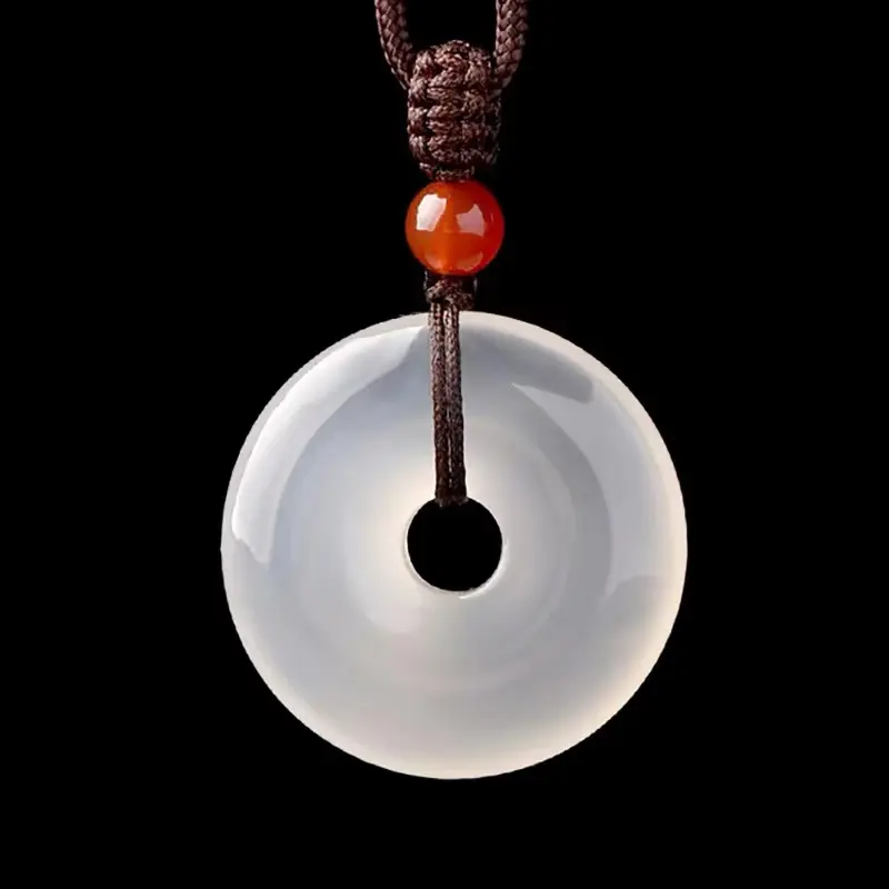 Natural chalcedony safety clasp pendant