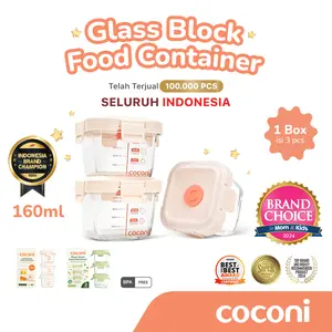 COCONI Baby Food Glass Container 3 Pcs x 160ml | Wadah Penyimpanan Makan Kaca Anak MPASI Kedap Udara Bayi COCONI Baby Food Glass Container 3 Pcs x 160ml | Wadah Penyimpanan Makan Kaca Anak MPASI Kedap Udara Bayi