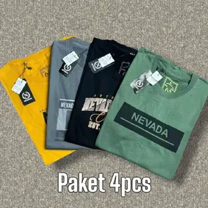 Paket Hemat 4pcs 100rb / Kaus Nevada terbaru / Cocok untuk pria dan wanita / Model terbaru / Kaus Original /Branded fashion 2022
