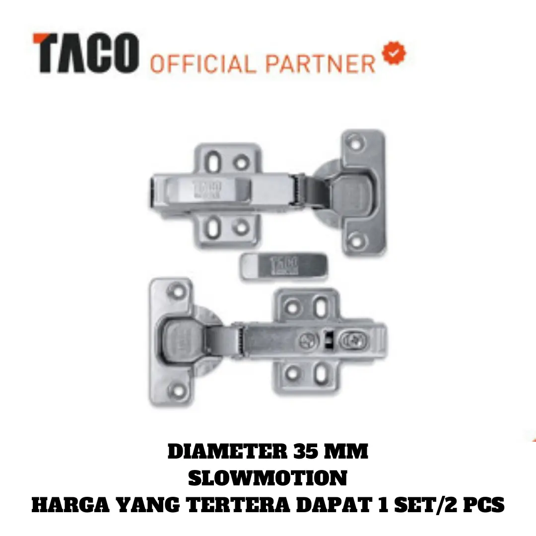 1 PASANG Engsel Sendok Slow Motion TACO Diameter 35MM - Model ET 01