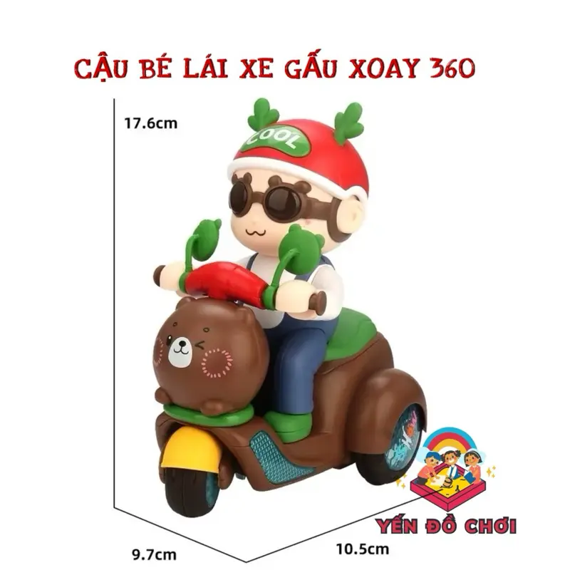 (TẶNG PIN)Đồ chơi anh lái xe đeo kính. Đồ chơi có nhạc, di chuyển, có đèn, vui nhộn, phát nhạc Toy