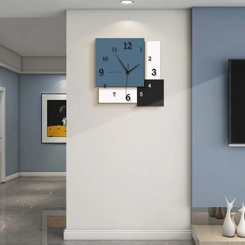 Nordic simple clock living room TV background wall clock 2024 new restaurant creative clock wall mural table hanging wall