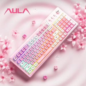 AULA F3099 三モードキーボード 有線/無線接続 99キーレイアウト クールなライト効果 充電式 人間工学設計 Windows/Macシステム対応 日常コードワー オフィスやゲーム使用 高颜值外观