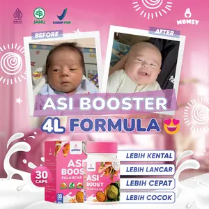 MOMSY ASI Booster 30 Kapsul BPOM HALAL Natural Almond Kelor Ikan Gabus Fenugreek Ibu Menyusui