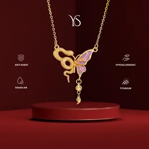 YS - Medusa Butterfly Semicolon Necklace KALUNG Titanium Anti Karat
