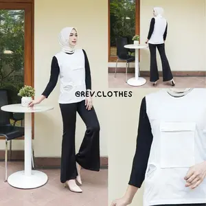 Singlet Haji & Umroh Putih Kantong 2 Exclusive Perlengkapan Muslim Wanita - Rev Collection - Baju, Atasan