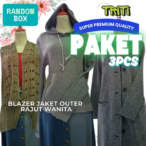 Atasan Rajut Vest Outer Blazer Dress Wanita - Paket RandomBox 3 pcs Super Premium Quality Triti Collection
