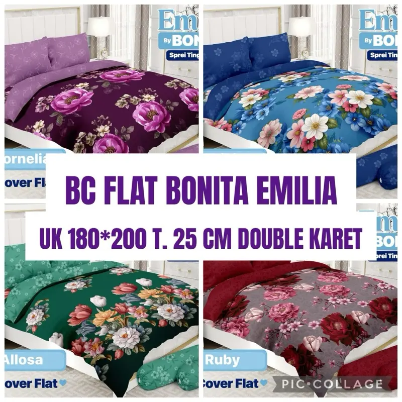 BEDCOVER FLAT BONITA EMILIA UK 180×200 CM TINGGI 25 CM