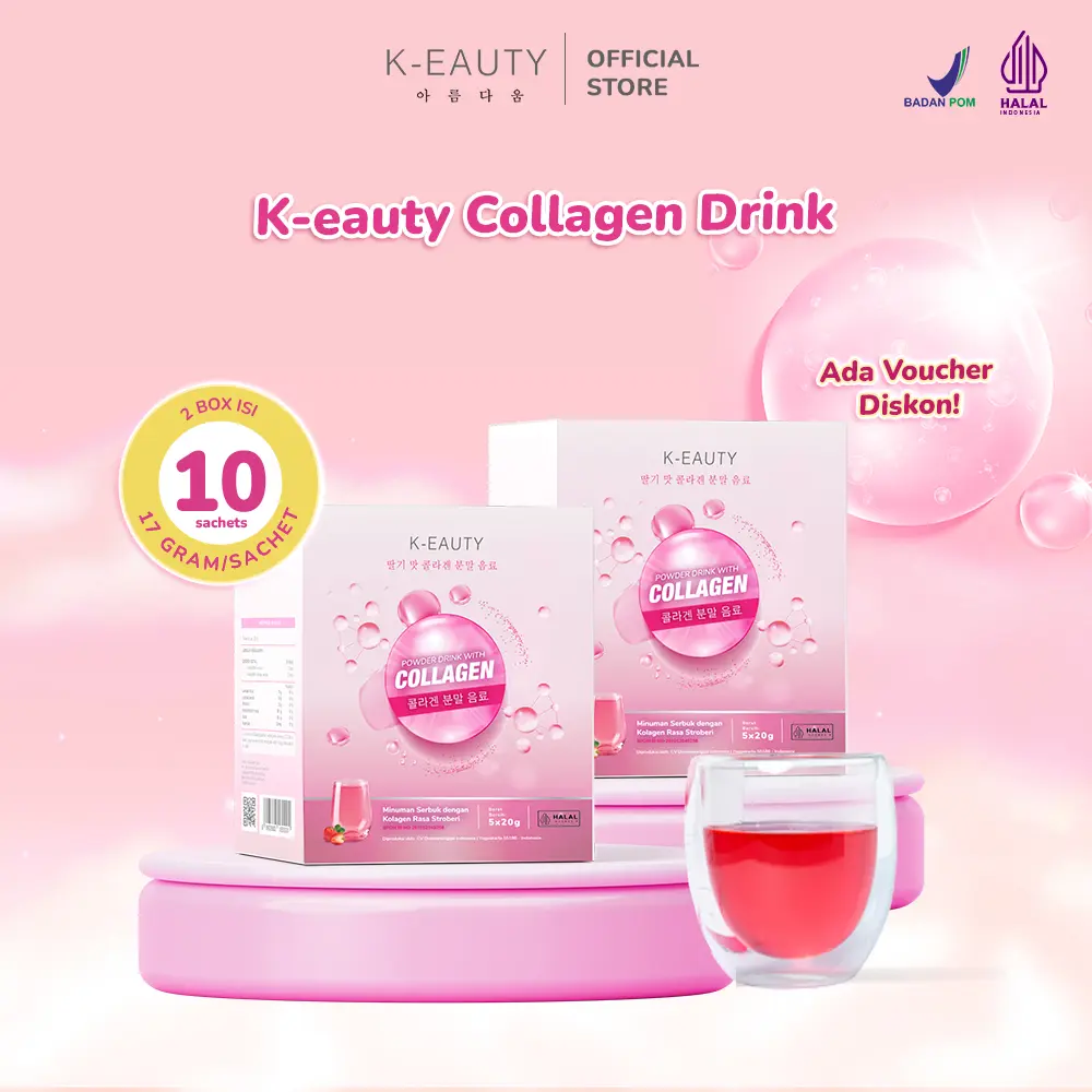 K-EAUTY Collagen Drink | Paket Mingguan 10 Sachet | Minuman Kolagen Pencerah Kulit