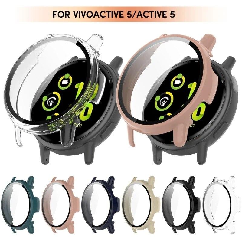 Ốp + Bảo Vệ Màn Hình Cho Garmin VivoActive 5, Kính Cường Lực, Màng Chống Trầy…