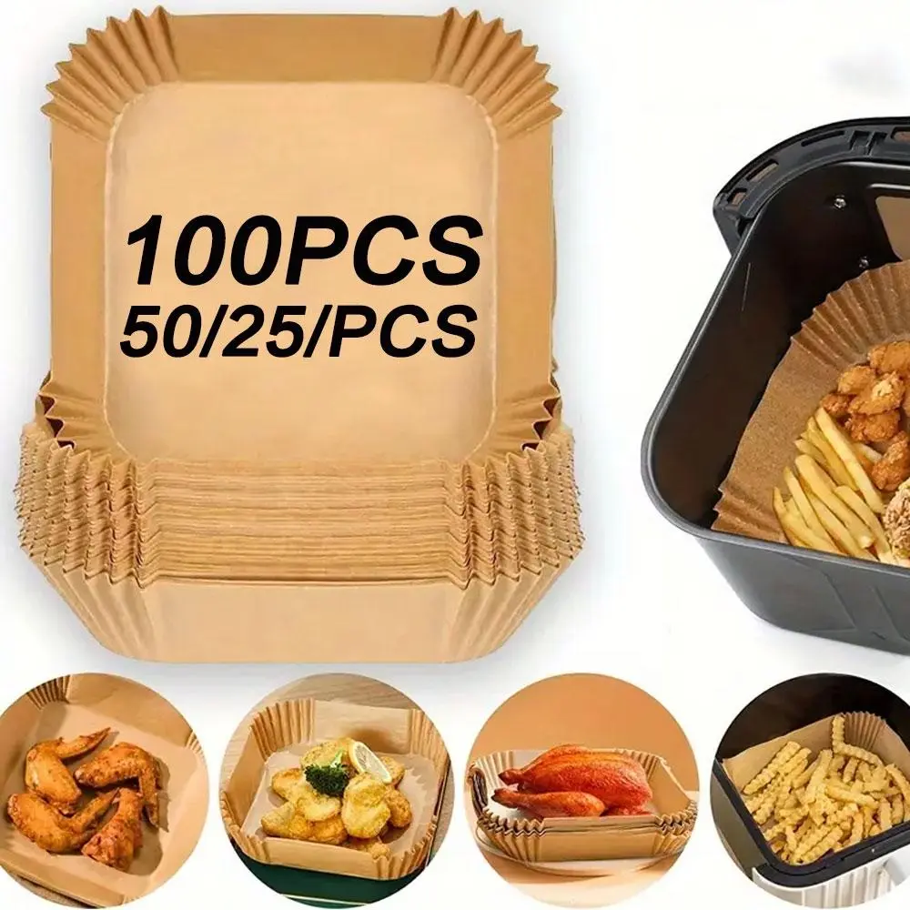 100Pcs Air Fryer Special Oil-absorbing Paper Baking Tray Baking Supplies Kitchen Accessories Utensils Bakeware