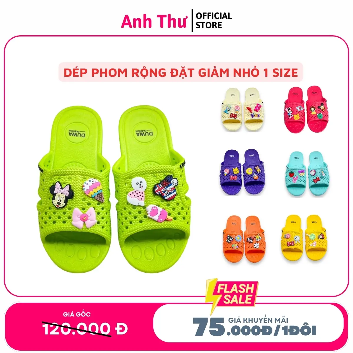 Dép tổ ong gắn stickers dành cho nam nữ chất Eva nhẹ êm đế chống trơn  có 10 màu lựa chọn size 35-42