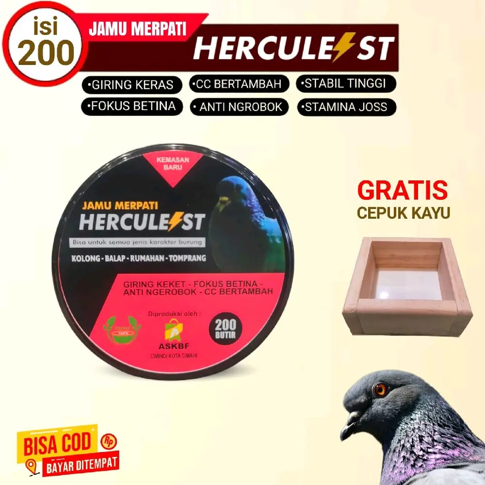 JAMU MERPATI KOLONG HERCULES HERCULEST ISI 200 BUTIR Telur