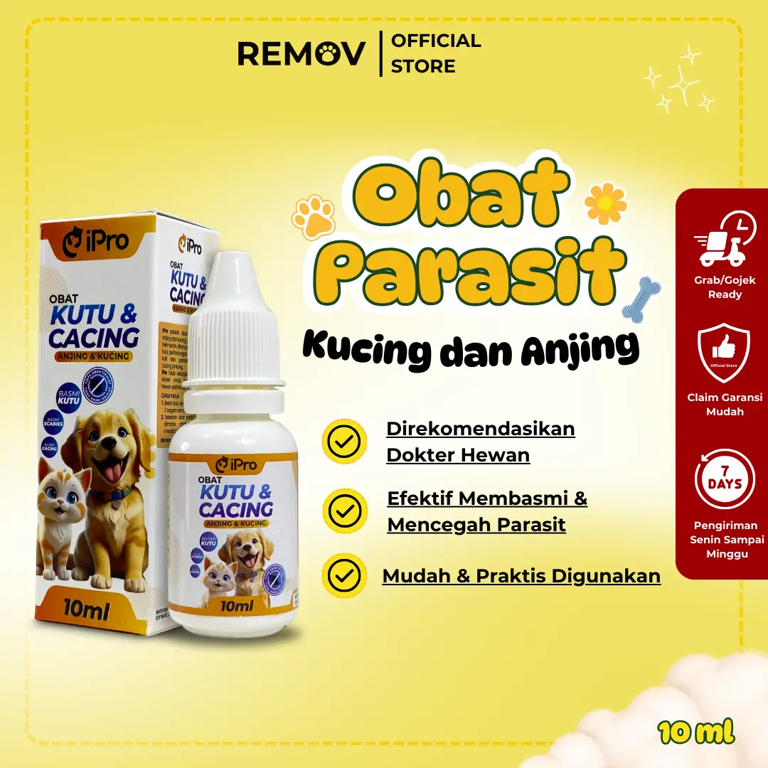 Remov Obat Parasit Kutu Scabies dan Cacing 3in1 10 ml