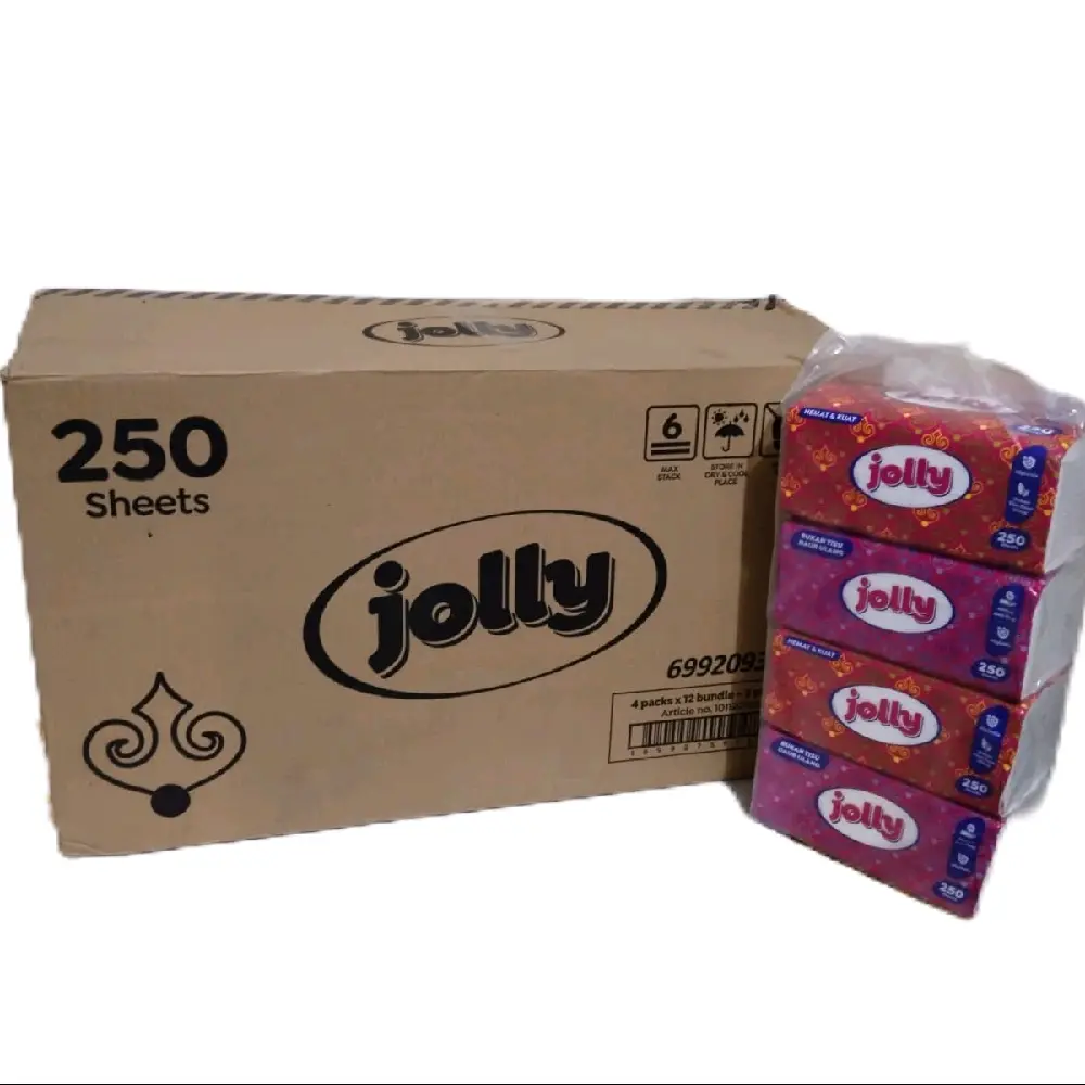 Tissue Tisu Jolly Facial Wajah 250 Sheet 2ply 1 Bal / Dus Isi 48 Pack