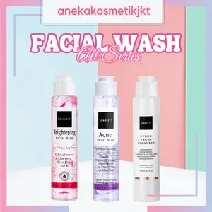 Scarlett Facial Wash Brightening Original by felicya Berminyak Hydrating Extract Membersihkan Mencerahkan Perawatan Wajah Berjerawat