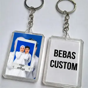 Gantungan Kunci Foto Couple Polaroid - Keychain Akrilik Custom Nama Aesthetic Hadiah Valentine / Anniversary