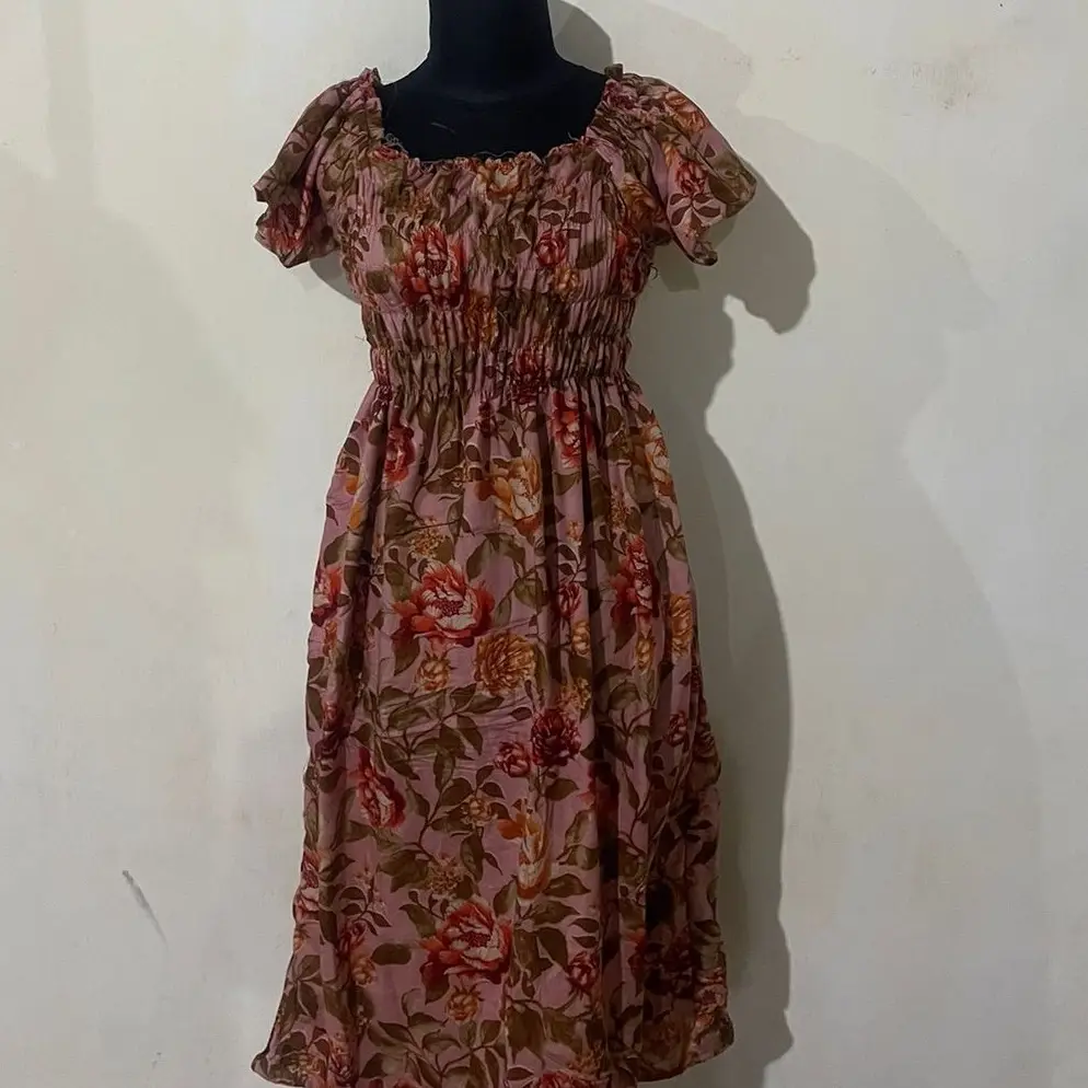 DASTER LYLA DAPET 2PCS Full kerut dada rayon premium panjang dibawah lutut Lembut Wanita